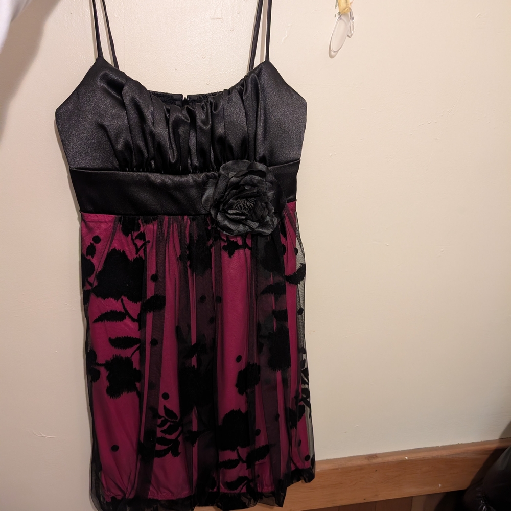 Black and Pink Floral Dress